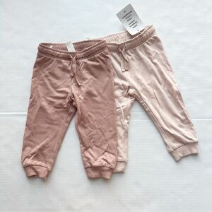 2-Pack of New Organic Cotton Sweatpants / Joggers in Dusty Pinks NWT